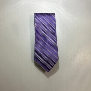 Arrow Platinum Classic Men Silk Tie 58” Purple Striped Geometric